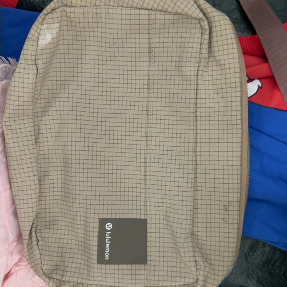 lululemon athletica Checkered Beige Toiletry Bag